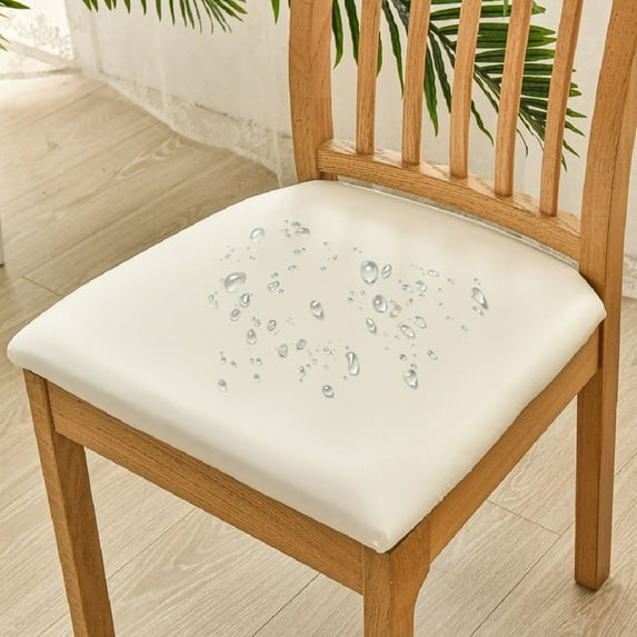 RXMEKW Leather Seat Covers Solid Color Brushed High Elastic Chair Cover, Soft and Comfortable, Suitable for Dining Chairs.