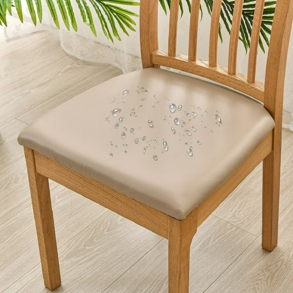 RXMEKW Leather Seat Covers Solid Color Brushed High Elastic Chair Cover, Soft and Comfortable, Suitable for Dining Chairs.