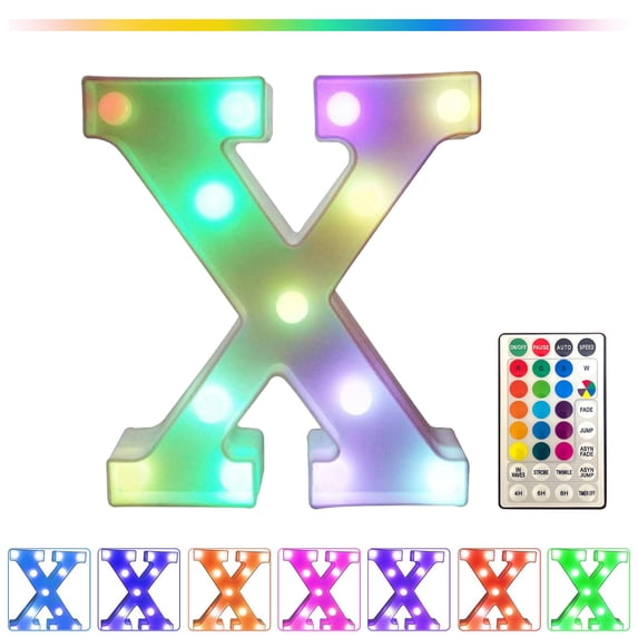 RXMEKW Led Light Bar Colorful Led Sign Letter Lights with Remote Control - Home Party Bar Letter Light Decoration - Colorful