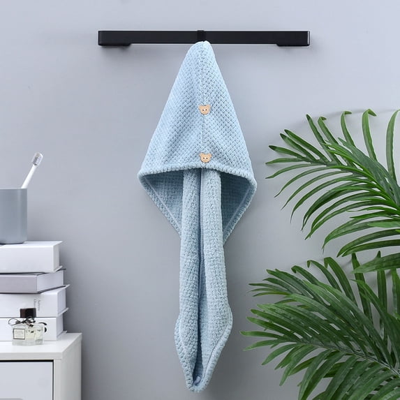 RXMEKW Microfiber Hair Towel Velvet Absorbent Thick Towel Quickly Dry Hair After Shampooing Bath Towel Buckle Fixed