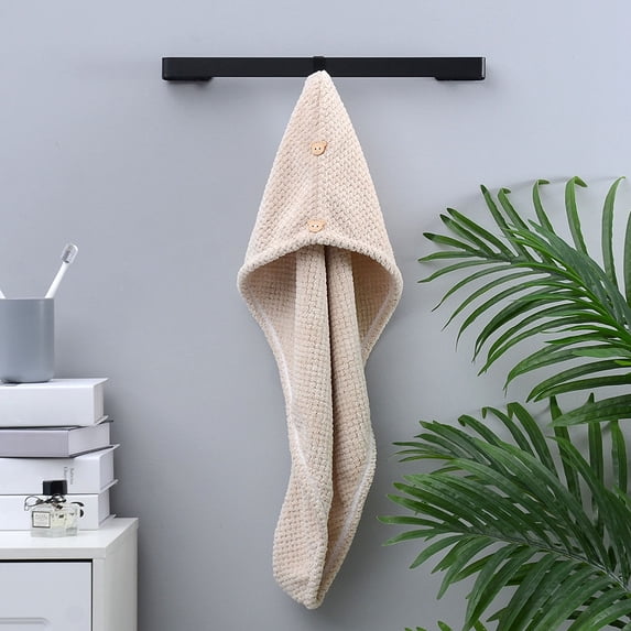 RXMEKW Microfiber Hair Towel Velvet Absorbent Thick Towel Quickly Dry Hair After Shampooing Bath Towel Buckle Fixed