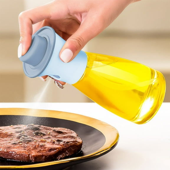 RXMEKW Olive Oil Bottle Press-Type Transparent Glass Olive Oil Spray Bottle for Kitchen, Easy-Clean Oil and Vinegar Dispenser