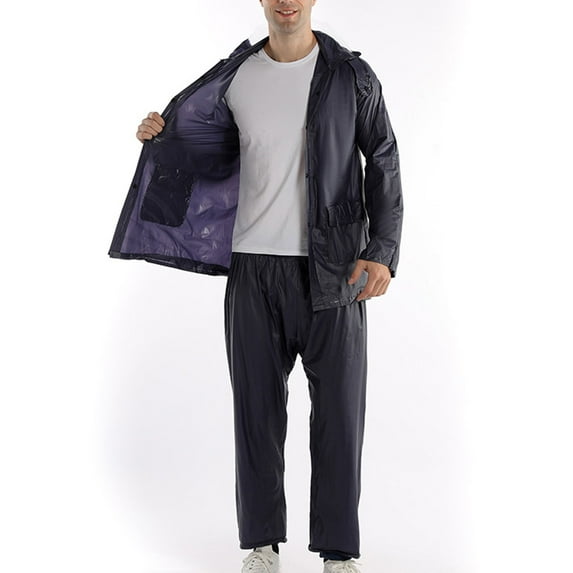 RXMEKW Pants for Women Men's and Women's Pvc Adult Transparent Raincoat Outdoor Duty Raincoat Rain Pants Set Rainproof Storm Proof Split Raincoat