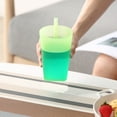 thumbnail image 1 of RXMEKW Plastic Cups with Lids Fresh Candy Color Plastic Self-Contained Straw Cup without Lid Integrated Cup Juice Cup Drinking Cup, 1 of 6