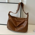 thumbnail image 1 of Women’s Soft Vegan Leather Shoulder Sarcina Black Slouchy Tote Handbag, 1 of 6