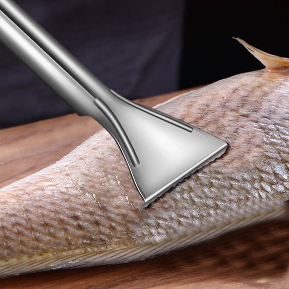 RXMEKW Scraper Tool Kitchen Stainless Fish Scale Scraper Plane Kitchen Tool Cleaner 2-Pack