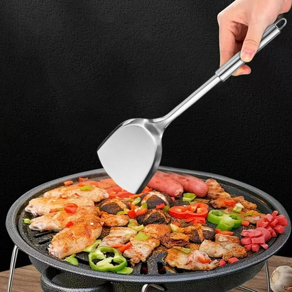 RXMEKW Stainless Steel Wipes Stainless Steel Kitchen Spoon Spatula Slotted Turner Round Handle Cooking Utensil Tool Set 3-Pack Random Gift