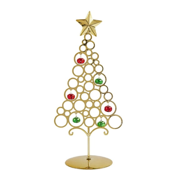 RXMEKW Tabletop Metal Christmas Tree Wrought Iron Ornament Display Stand Christmas Ornament 11 Inch Desktop Decorations Mini Xmas Tree