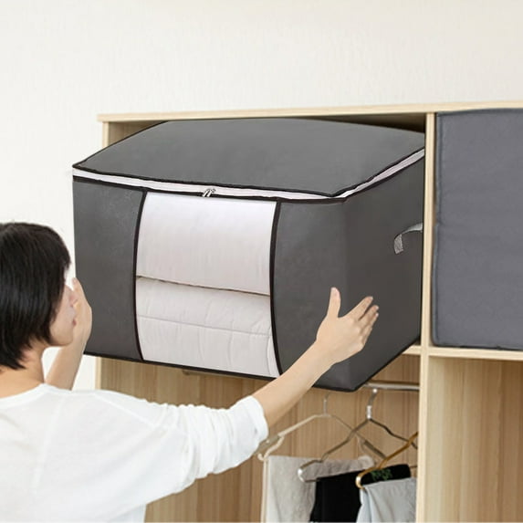 RXMEKW Totes for Storage Heavy Duty Storage with Reinforced Handles Extra Large Clothing Storage Bag Handle Bag Double Zippers Save Space for Travel