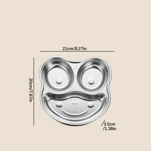 RXMEKW Trays for Eating 316 Steel Child Divided Dinner Plate