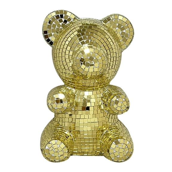 RXMEKW Unique Christmas Gifts,Holiday Mirror Bear Decorative Piece Reflective Shimmering Ornament for Seasonal Valentine's Day Birthday Gifting Celebrations