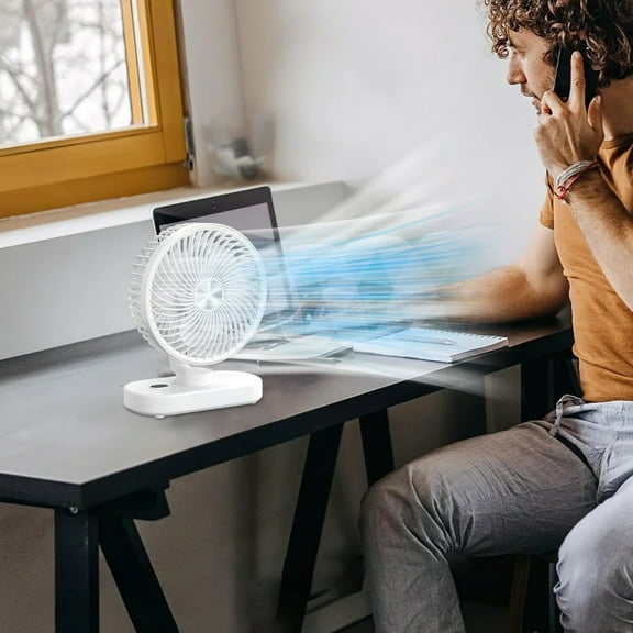 RXMEKW Usb to Usb Cable Small Usb Hanging Fan for Office Desk, Portable, Digital Display, Small Fan, No Battery Required, Powered By Power Cord