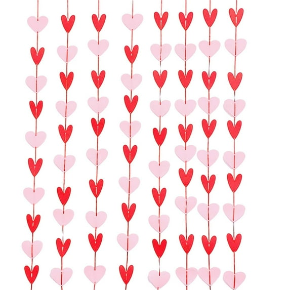 RXMEKW Valentines Day Decoration,Romantic Valentine's Day Home Decor Heart String Flag Non Woven Fabric Door Curtain for Wedding Party