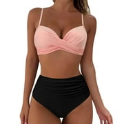 RXRXCOCO High Waist Bikini Set Sexy Push Up Two Pieces Women Swimsuit