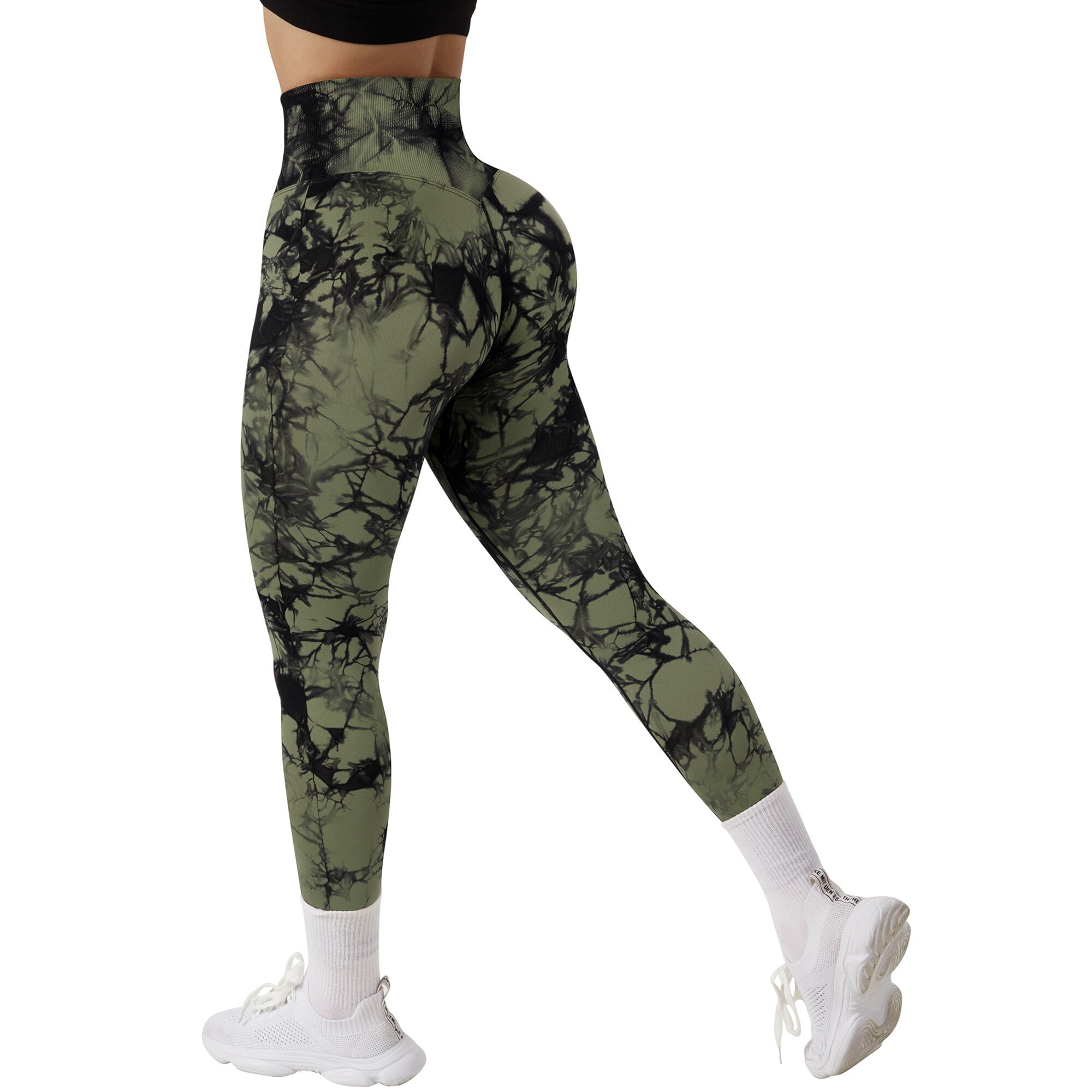 RXRXCOCO Damen Leggings Nahtlose Butt Lifting Workout Leggings Hohe Taille  Yoga Hose Gym Leggings, #4 Schwarz Grau, L : : Fashion