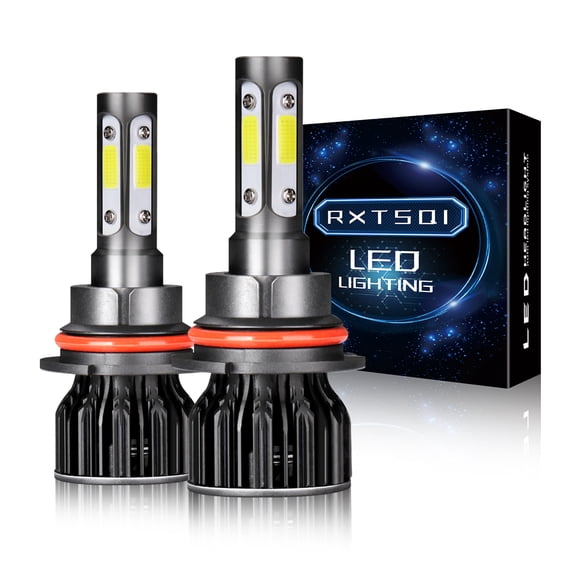 RXTSQI 4-sides 9007 LED Headlight Conversion Kit High Low Beam Bulbs 6000K White 2x,k9