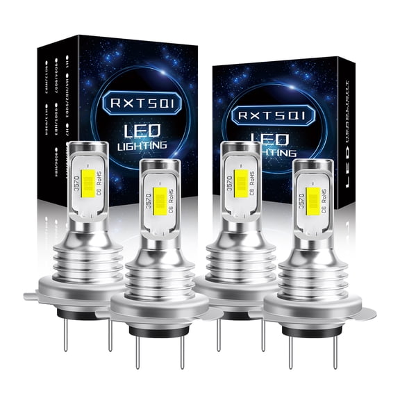 RXTSQI 4X H7+H7 High&Low LED Headlight Bulbs Kit for BMW 320i 2012-2018 White