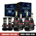 thumbnail image 1 of RXTSQI 9005 9006 9145 LED Headlight Fog Light Bulbs Combo For GMC Sierra 3500 2003-2006 White, 1 of 12