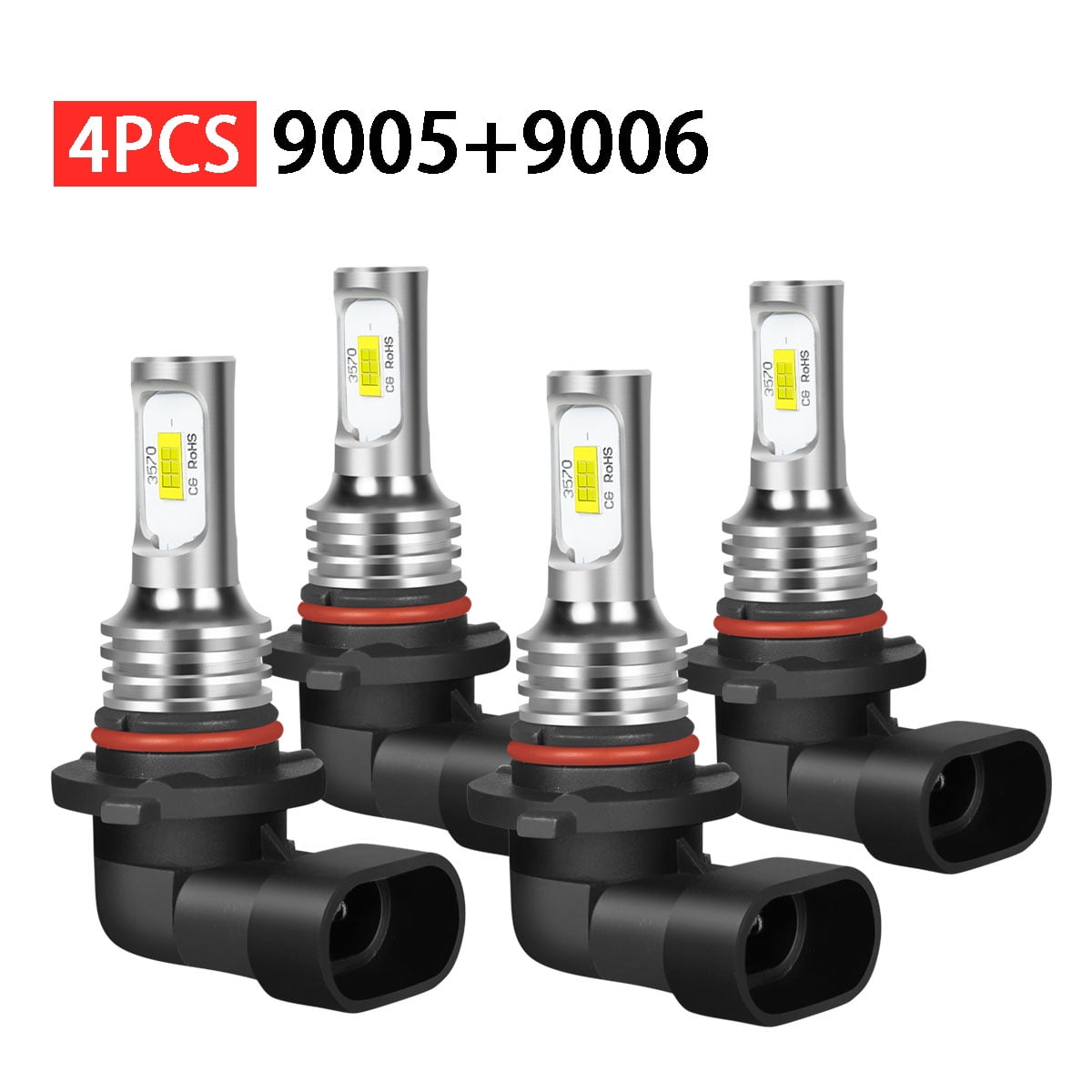 RXTSQI 9005 9006 Led Headlight Bulbs for Chevy Trailblazer 2002-2009 hi/lo beam 6000k white
