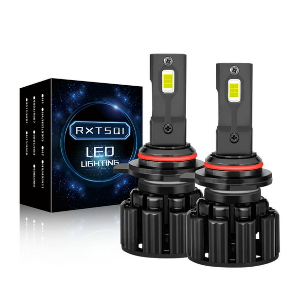 RXTSQI 9012 HIR2 LED Headlight Bulb,100W 18000 Lumens, 400% Brighter, 6500K Cool White, Replace hi/lo Beam Halogen, Pack of 2