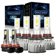 RXTSQI For Mitsubishi Lancer 2008-2017 LED Headlights High + Low + Fog Lights Bulbs White