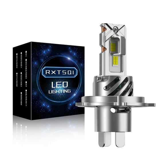 RXTSQI H4 LED Headlight Bulb Motorcycle, 9003 HB2 LED Light 6000K White for High and Low Hi/Lo Beam 3570 CSP LED Chips, Pack of 1