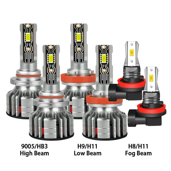 RXTSQI for Chevrolet Silverado 2500 2008 2009 2010 2011 2012 2013 2014 LED Headlight Bulbs 9005 H11 High/Low Beam H11 H8 Fog Light White