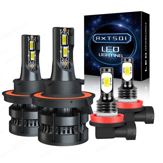 RXTSQI for Nissan Sentra 2007-2009 H13 LED Headlight Bulbs High/Low+H11 Fog Light Bulbs 4Pcs,z8