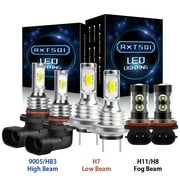 RXTSQI for Suzuki Grand Vitara 2006-2013 Combo Kit 9005 H7 LED Headlight H11 Fog Light Bulbs,3570