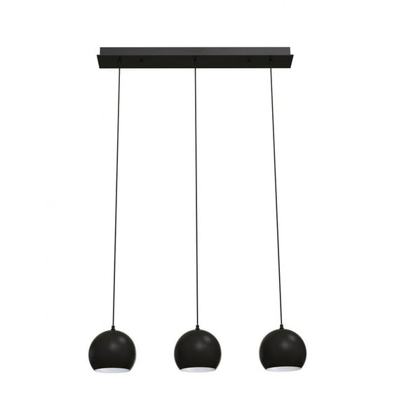 RXYP08BKLNR3 AFX Roxy - 3 Light Triple Pendant In Modern Style-6.25 Inches Tall and 7.73 Inches Wide-Black Finish