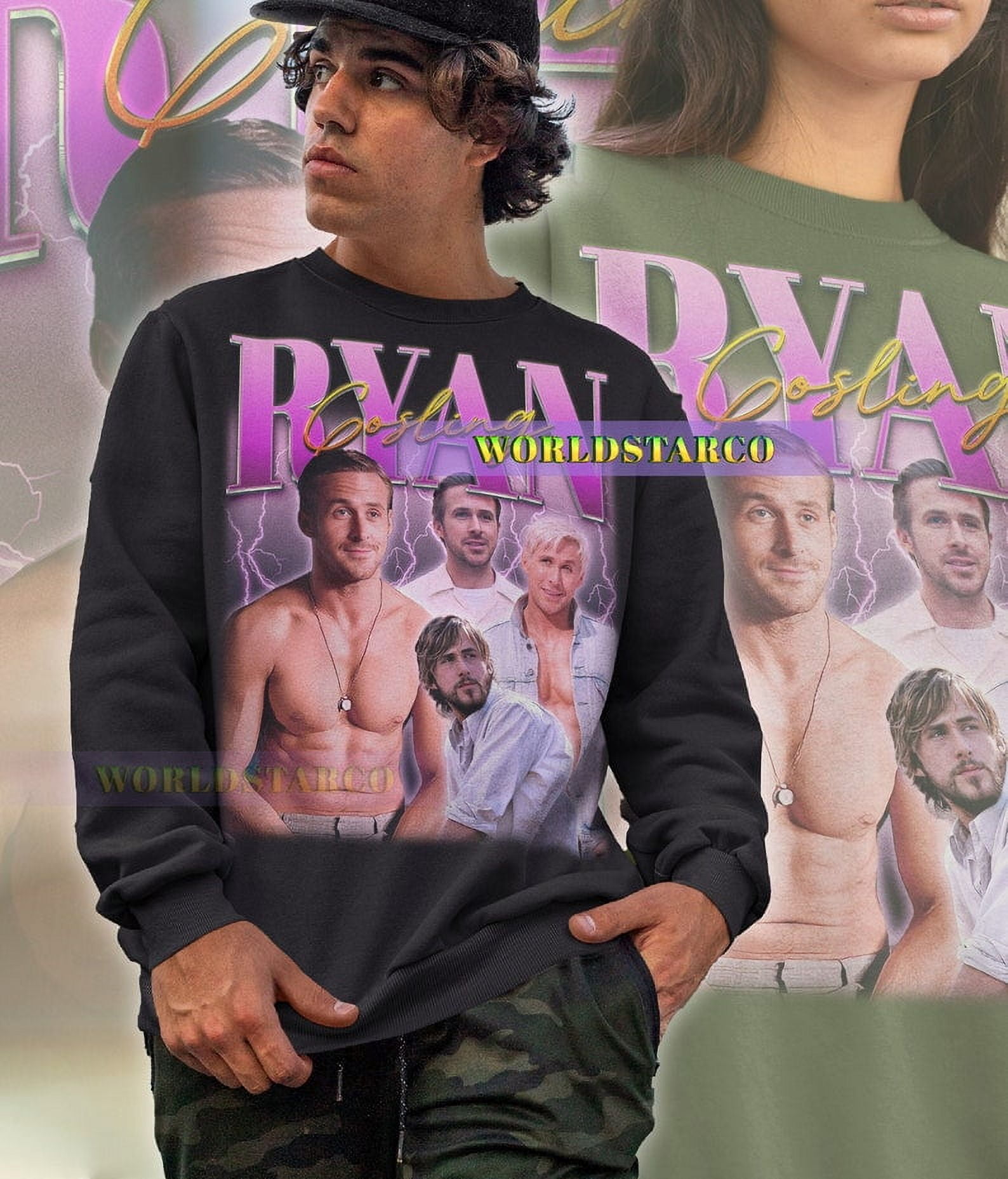 RYAN GOSLING Sweatshirt, Ryan Gosling Homage Sweatshirtter, Ryan Gosling Fan, Ryan Gosling