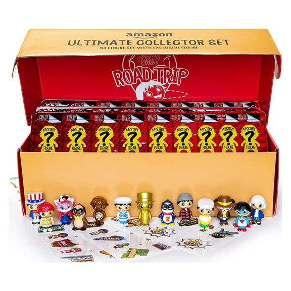 RYAN'S WORLD RYANS WORLD ROAD TRIP 53 PC COMPLETE FIGURE SET+BONUS FIGURE