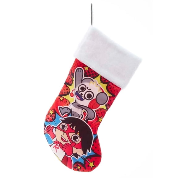 RYAN'S WORLD The Red Titan White Cuff Christmas Stocking, 19", by Kurt Adler