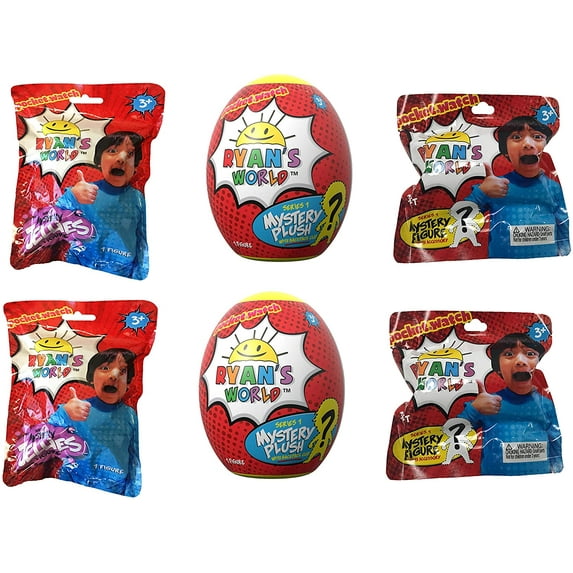 RYAN'S WORLD Ultimate Surprise Lot of 6 Includes: Figures , Jellies & Egg Plush from Ryan's Toy Review…