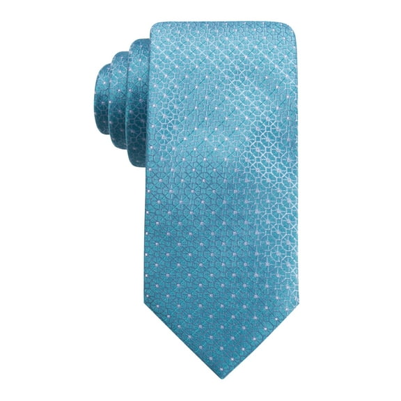RYAN SEACREST Mens Blue Geometric Slim Neck Tie