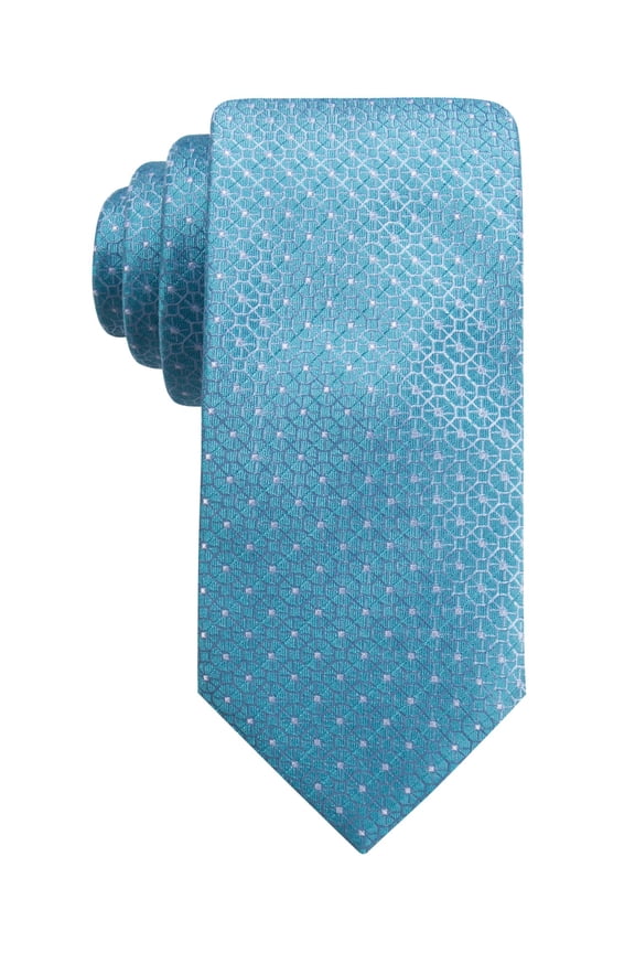 RYAN SEACREST Mens Blue Geometric Slim Neck Tie