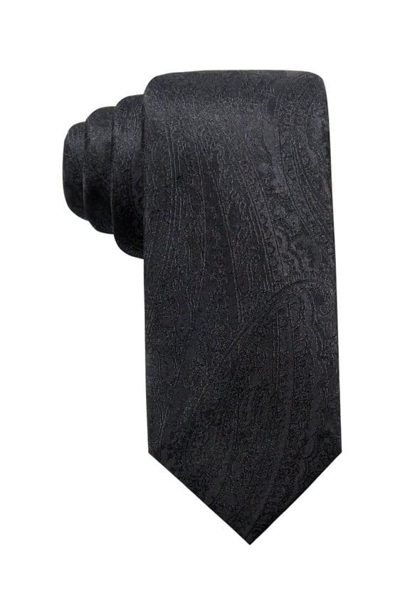 RYAN SEACREST Mens Green Paisley Silk Slim Neck Tie