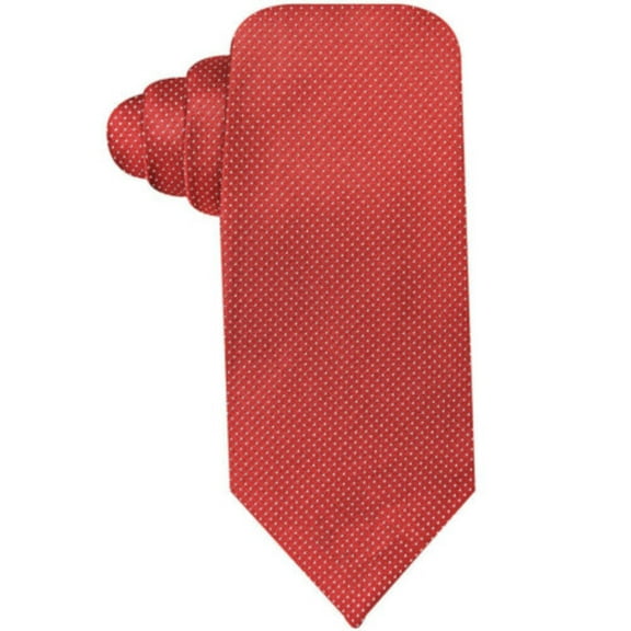 RYAN SEACREST Mens Red Pin Dot Silk Slim Neck Tie