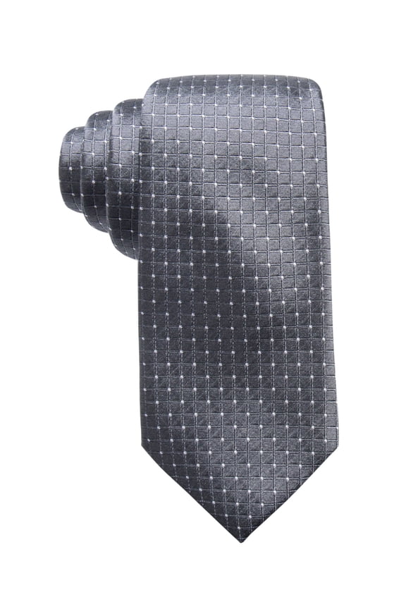 RYAN SEACREST Mens Silver Dot Grid Slim Neck Tie