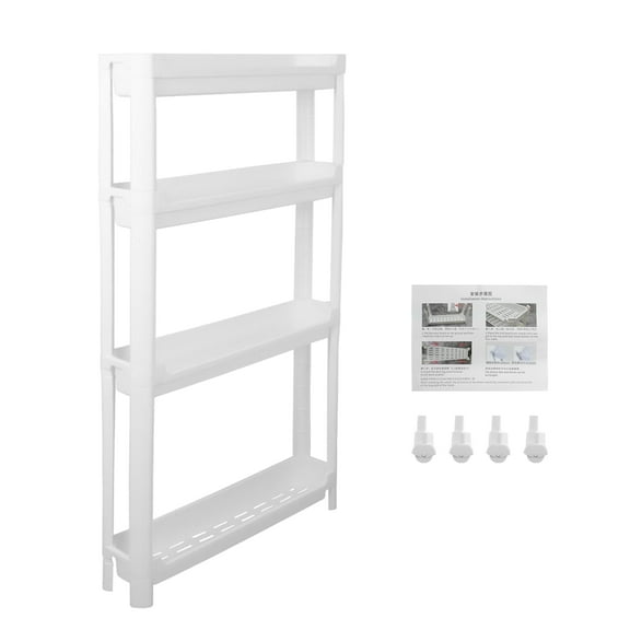 RYANSTAR RACING 4-Tier Slim Storage Cart with Wheels 3.74'' Wide Rolling Cart for Narrow Spaces Adjustable