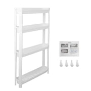 RYANSTAR RACING 4-Tier Slim Storage Cart with Wheels 3.74'' Wide Rolling Cart for Narrow Spaces Adjustable