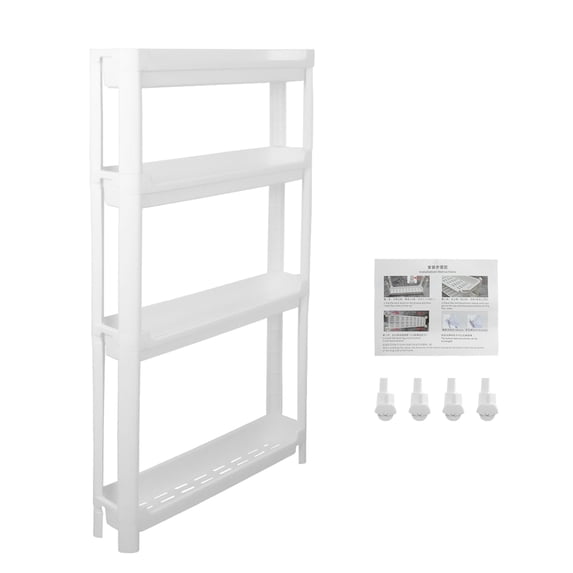 RYANSTAR RACING 4-Tier Slim Storage Cart with Wheels 3.74'' Wide Rolling Cart for Narrow Spaces Adjustable
