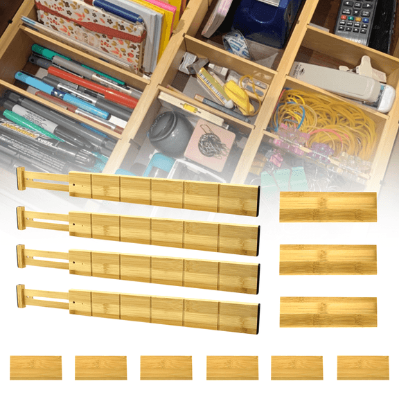 RYANSTAR RACING Expandable Bamboo Kitchen Storage Drawer Dividers (17-22 Inch) Kitchen Organization Tools, Eco-Friendly Materials
