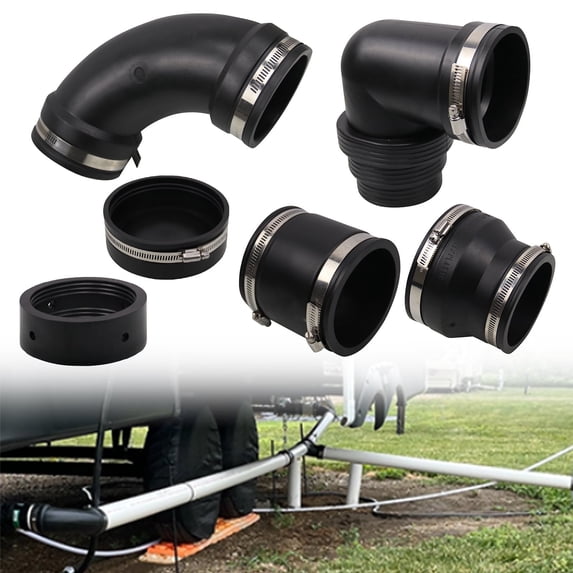 RYANSTAR RACING RV and Camper Sewer Waste Plumbing Connection System Kit Compatible with 3" PVC Pipe RV Sewer Hose Fittings RV Sewer Adapter