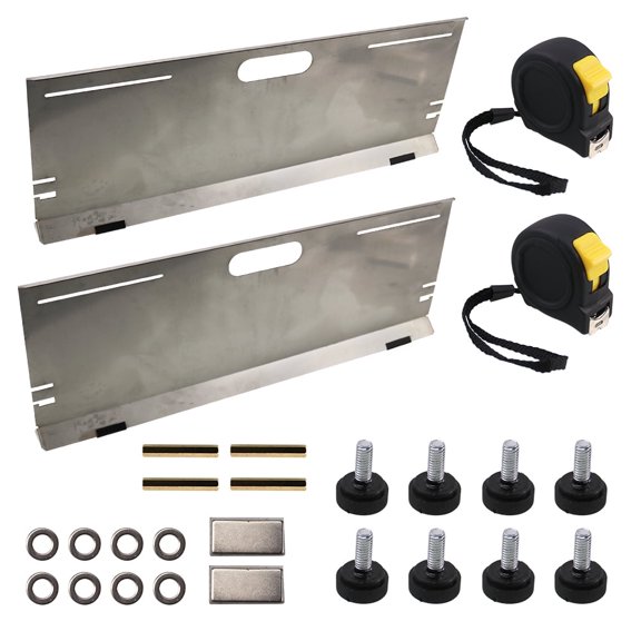 RYANSTAR RACING Stainless Steel Wheel Alignment Tool Plates, 2-Pack Toe Alignment Tool with Tape Measures, Magnetic Slots, and Hanging Holes for Easy Storage