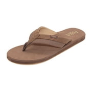 Flojos Cosmo Men's Flat Sandals - Faux Leather Straps, MEMEX Footbed, Water-Resistant