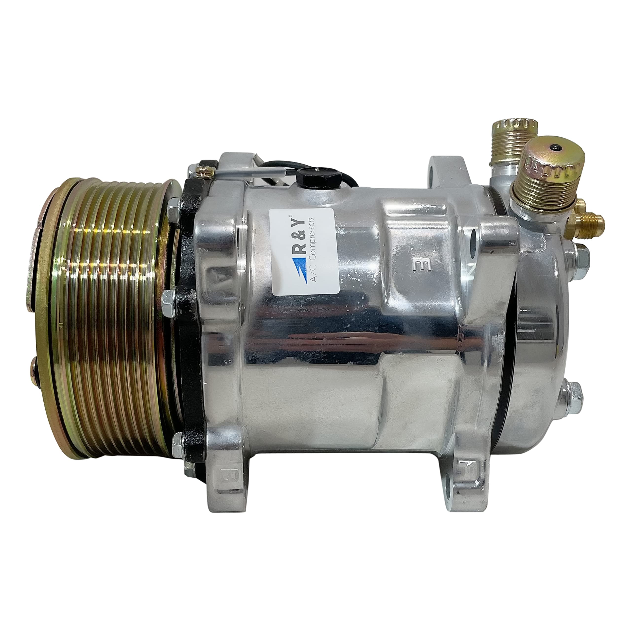 RYC New Universal AC Compressor and A/C Clutch E08S-N 12 V Replaces ...