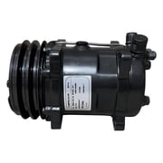 RYC New Universal Air Conditioning Compressor and A/C Clutch E08V-N Matte Black 12 V Replaces Sanden Style 508, 2-Groove