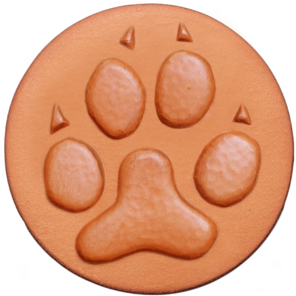 RYCRAFT 2" Round Cookie Stamp with Handle & Recipe Booklet--Pawprint