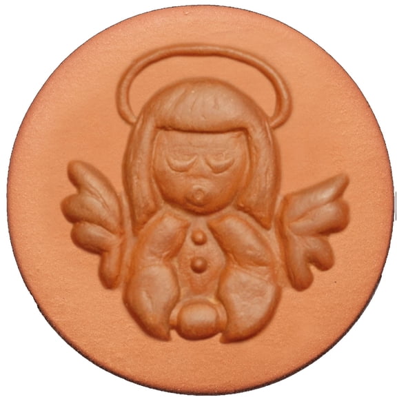 RYCRAFT 2" Round Cookie Stamp with Handle & Recipe Booklet--Praying Angel